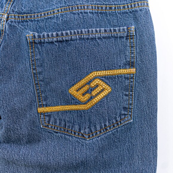 ENYCE Hip Hop Baggy Jeans 37 x 32 Y2K Embroidered Skater Wide Leg Streetwear - Picture 4 of 14